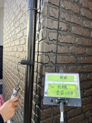 雨樋塗装2回目