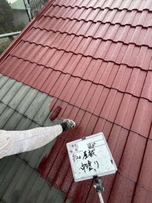 屋根中塗り