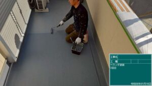 ベランダ塗装2回目